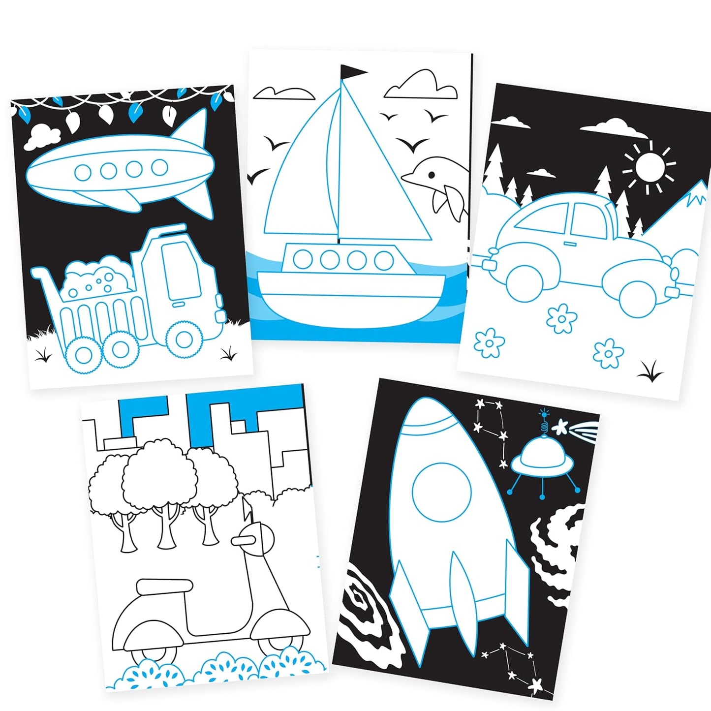 Vehicles Neon Colouring World Book