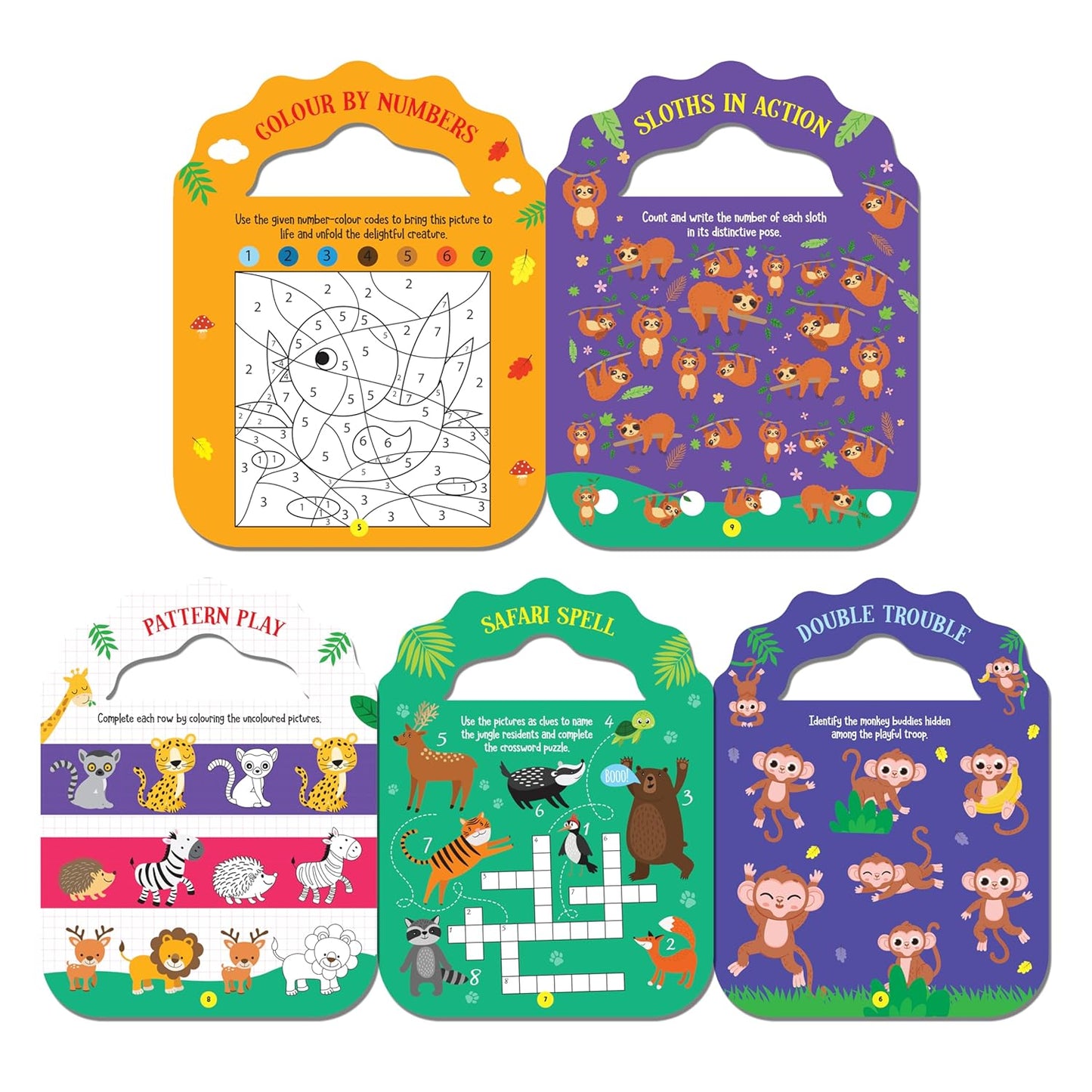 Jungle – Let’s Carry-Along Activity & Colouring Book for Kids Ages 3-8 yrs