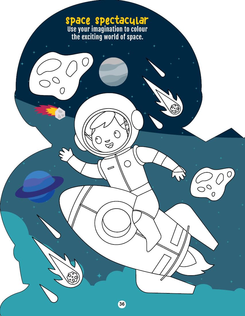 Step into the Space World | Activity & Colouring Fun Book for Kids Ages 4+