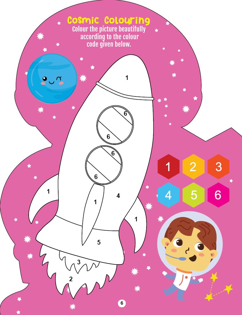 Step into the Space World | Activity & Colouring Fun Book for Kids Ages 4+