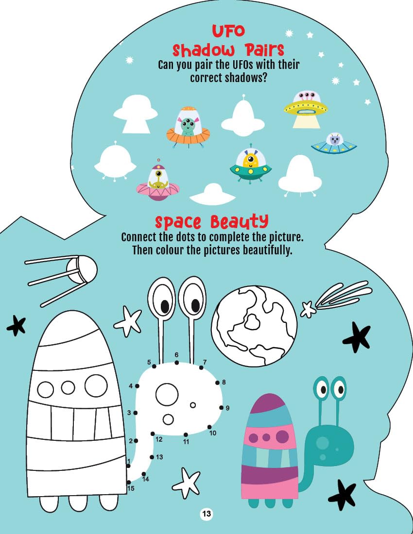 Step into the Space World | Activity & Colouring Fun Book for Kids Ages 4+