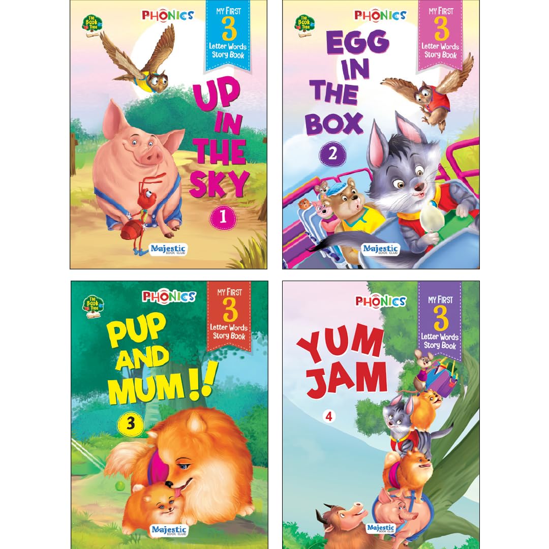 THE BOOK TREE Phonics First Reading Book of 3 letter words reading book, set of 4 books