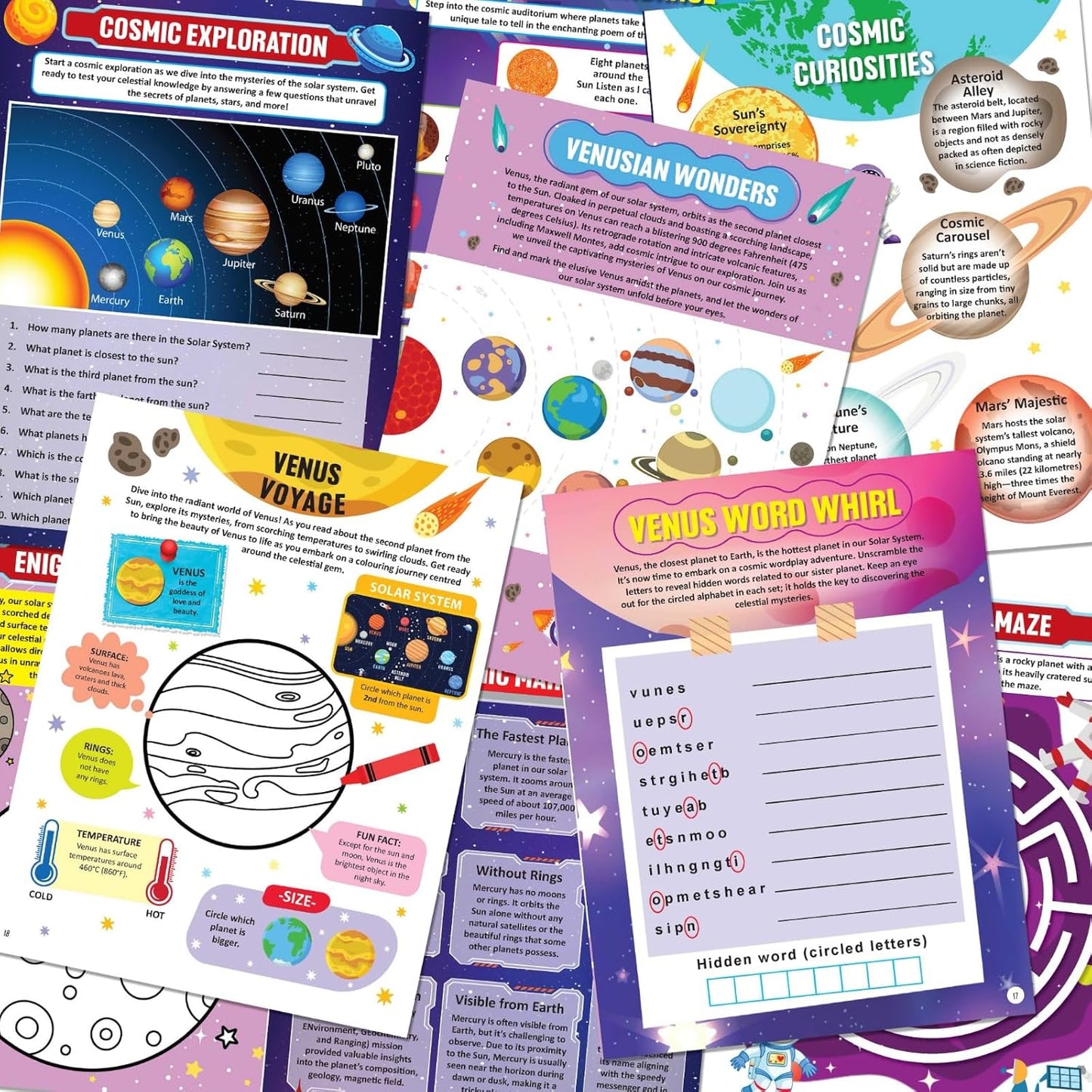 Solar System Exploration Activity Book for Kids Ages 5-10