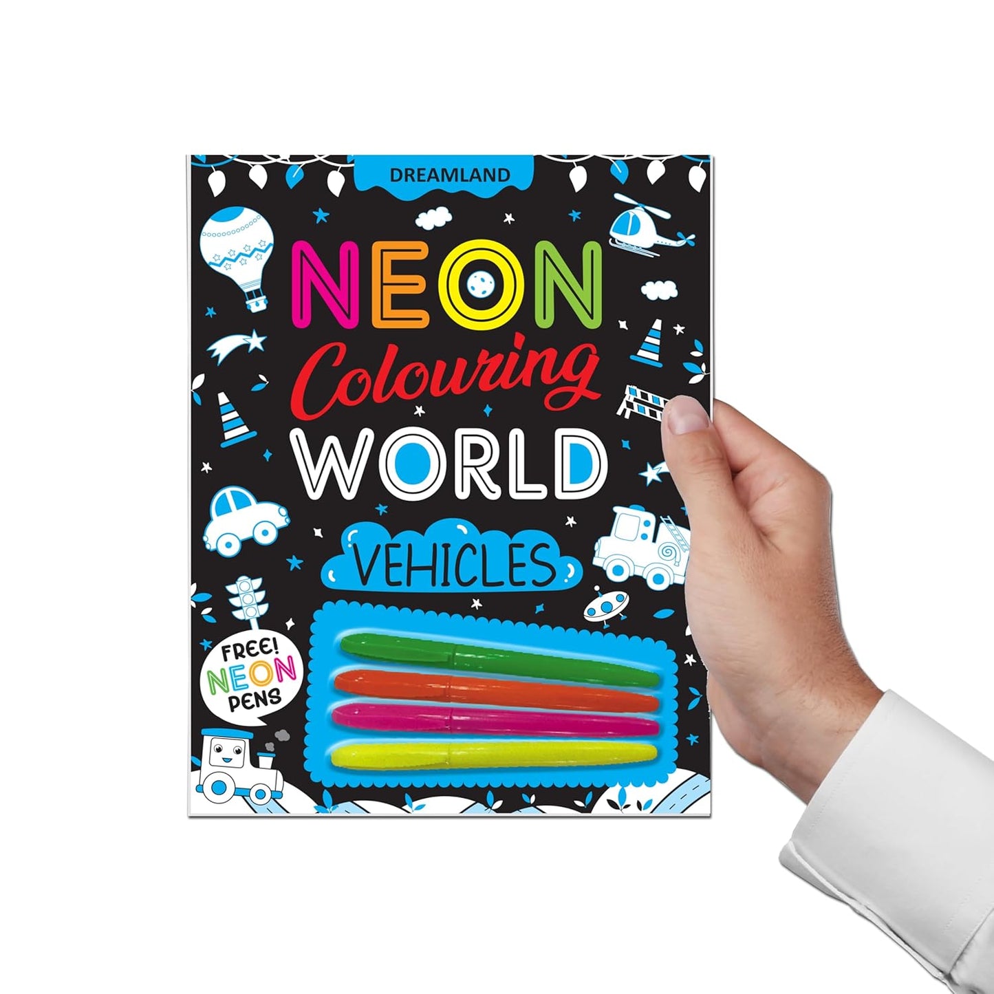 Vehicles Neon Colouring World Book