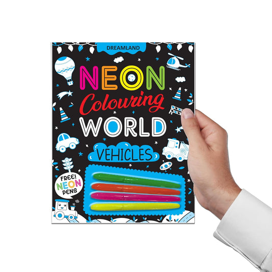 Vehicles Neon Colouring World Book