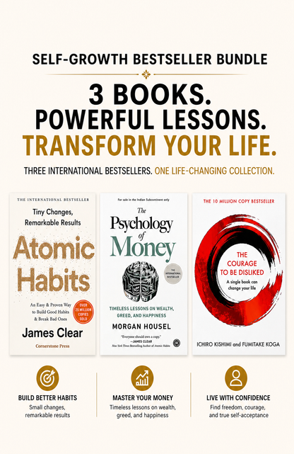 Atomic Habits + The Psychology of Money + The Courage to Be Disliked – Bestselling Self-Help Collection